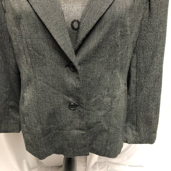 Rafaella Blazer Womens Size 14 Black Gray Lined Pockets Suit Jacket Career - Picture 3 of 7